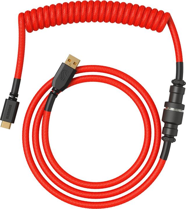 Productafbeelding Glorious GMMK spiraalkabel Crimson Red, spiraalkabel, USB-C/USB-A - rood/zwart