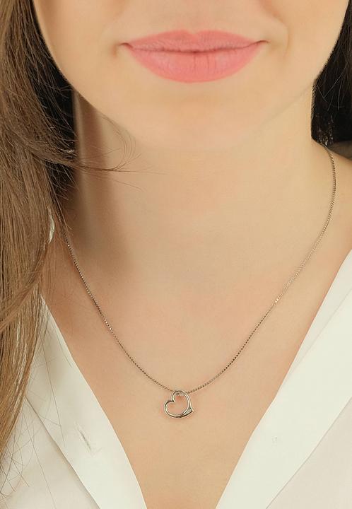 Produktbild Muau Pendant heart white gold 750 diamond 0.005ct. 12x12mm (Weissgold)