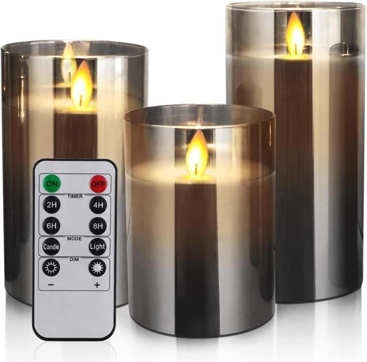 Actual product image Lumina Swiss LED Candles Set Glass with Remote Control (3 x)