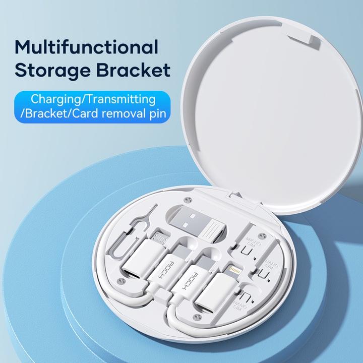 Produktbild Rock - Multifunktionales Aufbewahrungs-Set - USB-C PD Kabel (60W), SIM-Fach und Adapter (0.25 m)