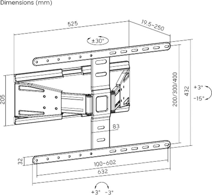 Immagine prodotto Value Ultra-Slim Full-Motion (Muro, 90", 50 kg)