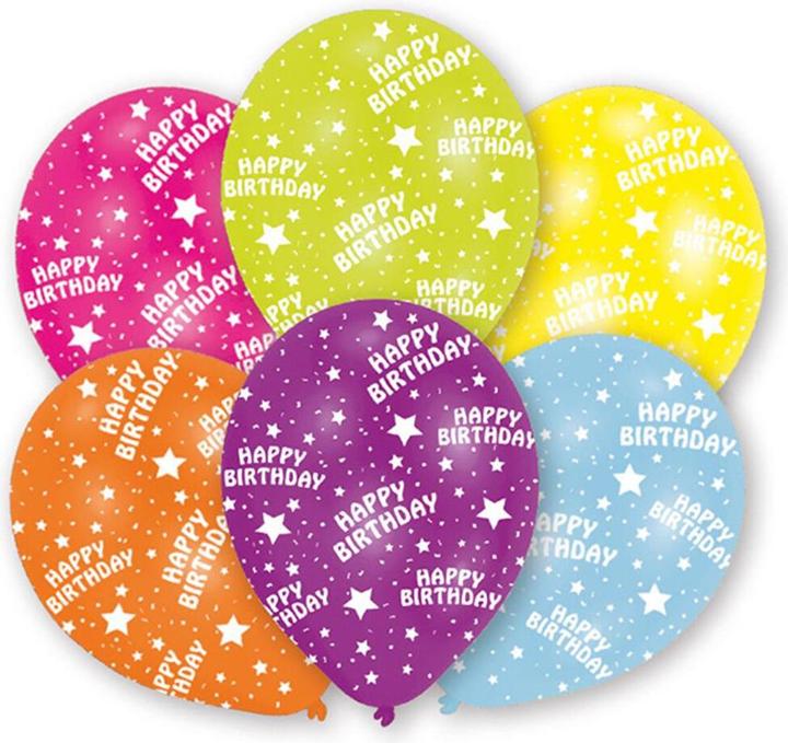 Image du produit Amscan 6 ballons Happy Birthday ass.