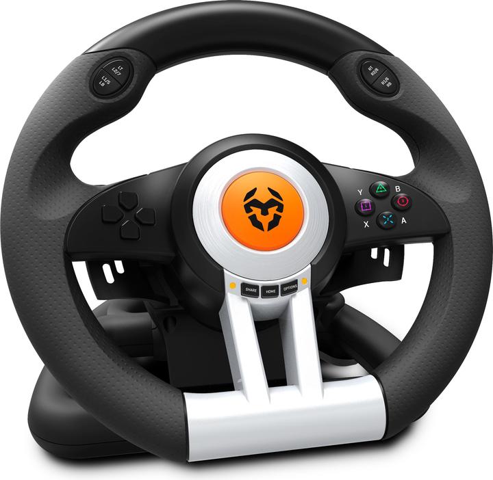 Immagine prodotto Krom Volante K-Wheel nero USB + pedali analogici/digitali PlayStation 4 (Xbox One S, Playstation Classic, PS3, PS4)