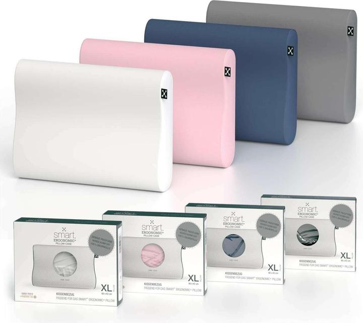 Image du produit Smartsleep Taie d'oreiller Ergonomic + XL 55 x 35 x 12 cm, Gris (Taie d'oreiller, 55 x 35 x 12 cm)