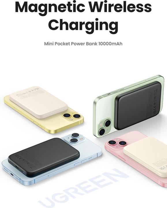 Produktbild Ugreen Mini Powerbank Wireless with MagSafe (10000 mAh, 20 W, 37 Wh)