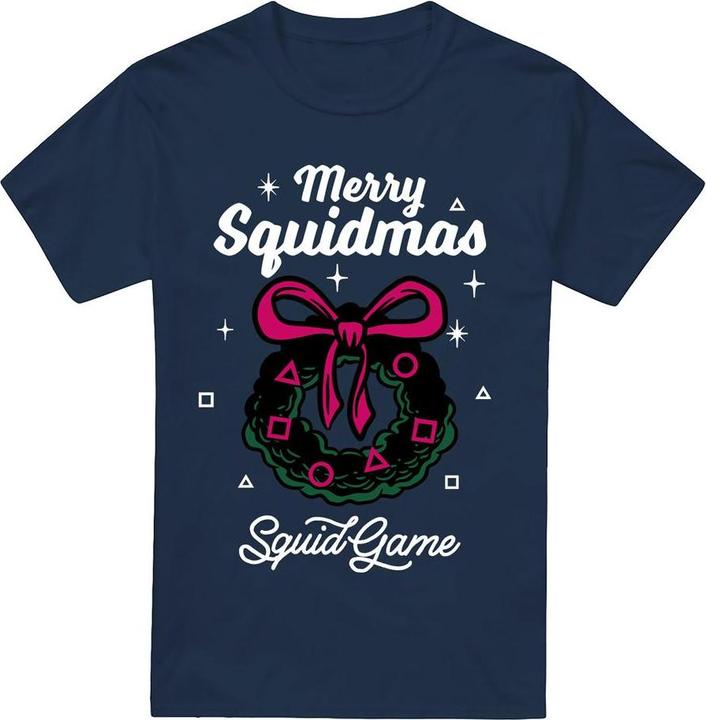Actual product image Squid Game Mens Merry Squidmas Wreath T-Shirt (M)