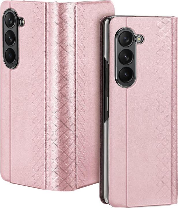 Actual product image Dux Ducis Samsung Galaxy Z Fold5 5G Bril Wallet Flip Leather Case - Pink (Samsung Galaxy Z)
