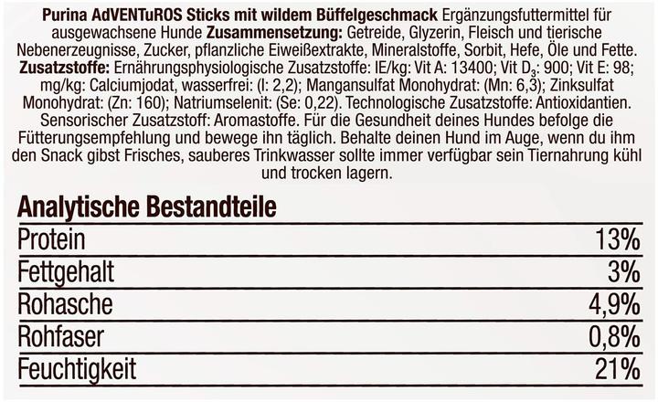 Valeurs nutritives et ingrédients Purina ONE Bâtons (Adulte, 1 pcs, 120 g)