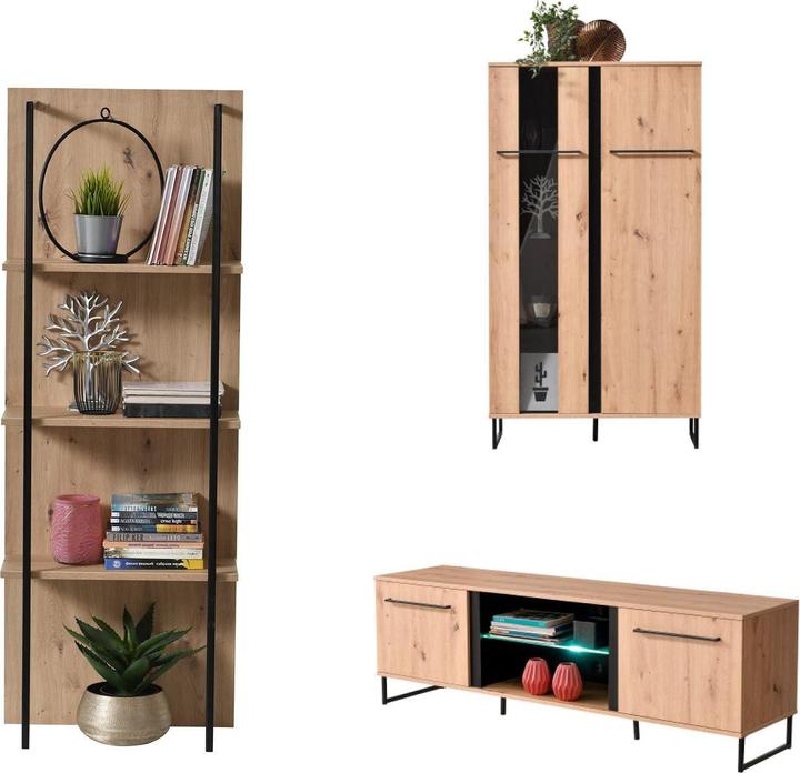 Produktbild Homestyle4u Wohnwand Wohnzimmer-Set Industrial Style (100 x 100 x 100 cm)