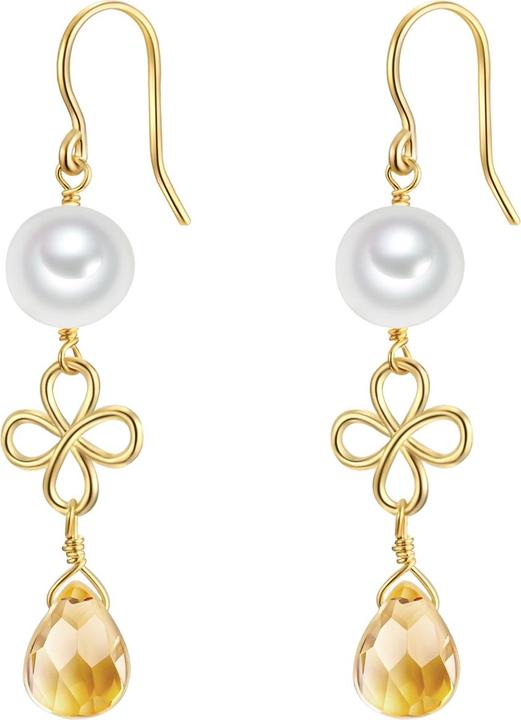 Valero Pearls Damen Sterling Silber Glas Süsswasser-Zuchtperle gelbgold - 28643 (Sterling Silber)