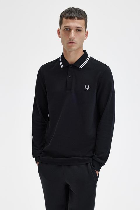 Actual product image Fred Perry Twin Tipped Polo Long Sleeve black (M)