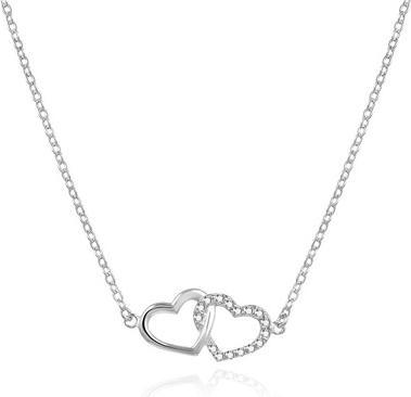 Agato Lovely silver necklace with hearts AGS1499/47