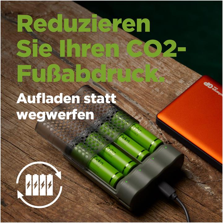 Image du produit GP Batteries ReCyko M451/270 4-Port USB Ladegerät inkl.4xAA NiMh 2600mAh (5 pcs, AA, 2600 mAh, Batterie)