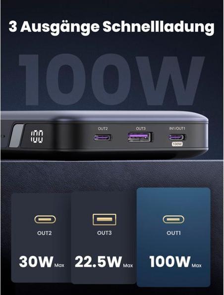 Immagine prodotto Ugreen Powerbank (20000 mAh, 100 W, 72 Wh)