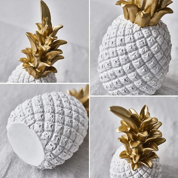 Image du produit Cbx Ananas Décoration Blanc Or 18cm