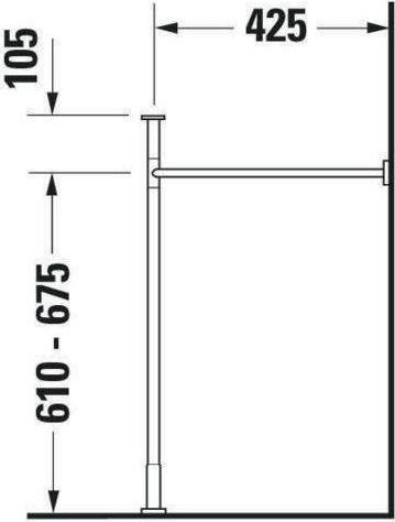 Produktbild Duravit Metallkonsole VERO höhenverst. +50mm für Waschtisch 045470