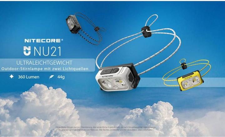 Actual product image Nitecore NU21 Hoofdlamp Geel (360 lm)