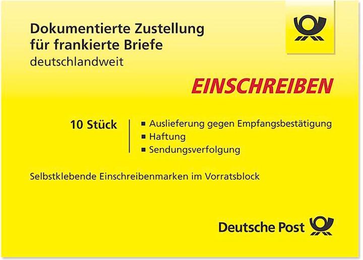 Image du produit Deutsche Post 10 2,65 € Timbres-poste recommandés autocollants (10 x)