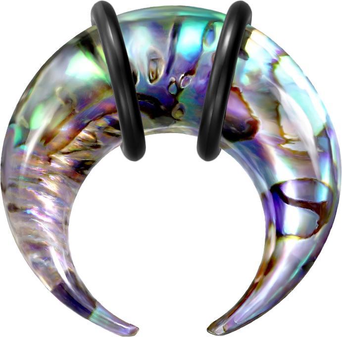 Star Piercing Dehnsichel aus Abalone (ohne Messing, Organisch)