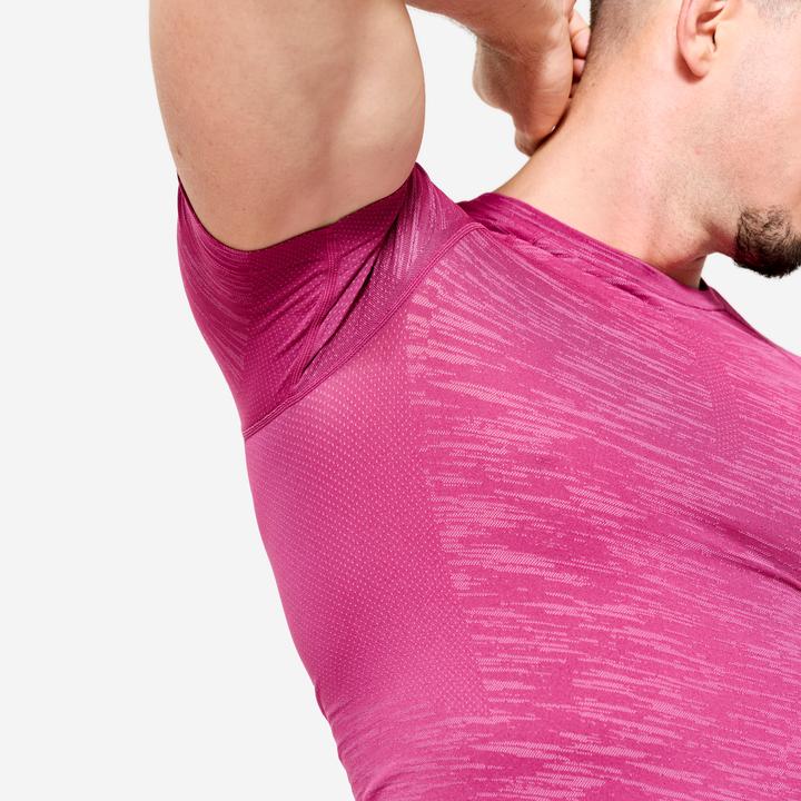 Actual product image Domyos Kompressionsshirt Herren atmungsaktiv Rundhals - lila (S)