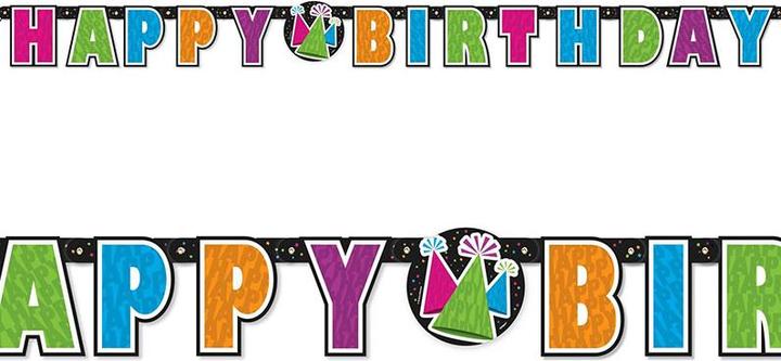 Actual product image Unique Party Neon Happy Birthday Banner