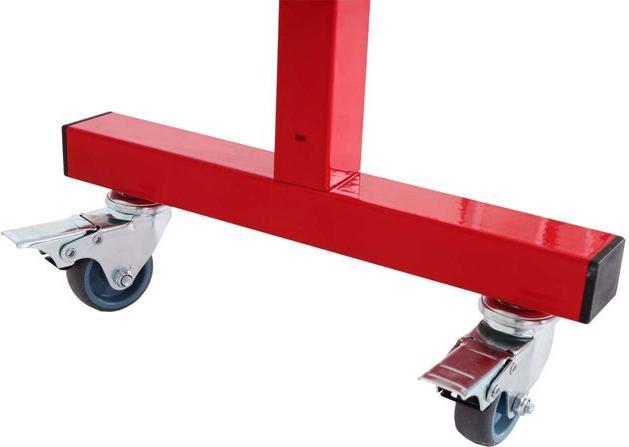 Produktbild Mendler Alu Absperrgitter HWC-B34, mit Rollen, ausziehbar 110x60-500cm - rot-weiss