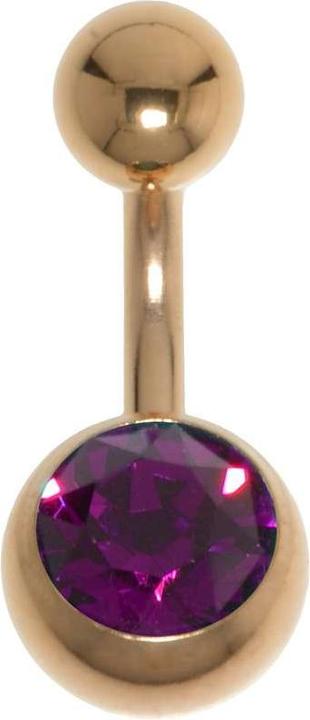 Produktbild Bijouteria Bauchpiercing (Chirurgenstahl 316L, PVD Beschichtung (goldfarbig), Premium Kristall)