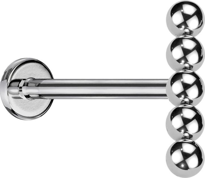 Immagine prodotto Star Piercing Micro labret filo interno argento tre fiori cristalli rosa (Acciaio chirurgico 316L, G23 in titanio senza ottone)