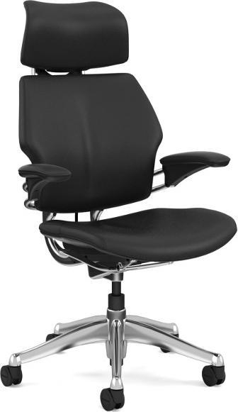 Humanscale Bürostuhl Leder Freedom Headrest F211AQ111N, schwarz