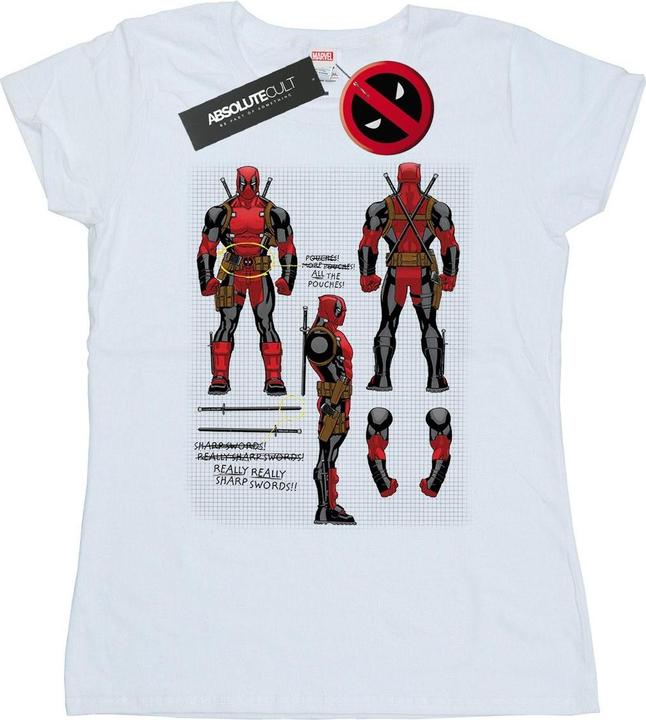 Actual product image Womens/Ladies Deadpool Action Figure Plans Cotton T-Shirt (L)