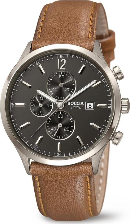 Boccia 3753-04 Herrenuhr Chronograph Titanium 42mm 5ATM (Chronograph, 42 mm)