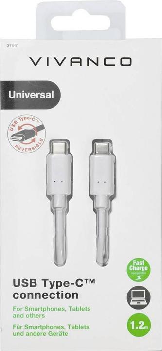 Actual product image Vivanco USB C - USB C (1.20 m, USB 2.0)