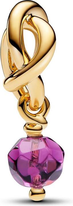 Actual product image Pandora Moments birthstone February (Sterling silver, Metal gold-plated in 14K)