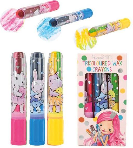 Magni Set di pastelli a cera Princess Mimi Tricolore (Multicolore, 3 x)