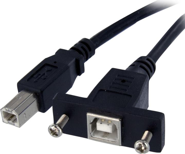 Produktbild StarTech 30 cm USB B auf B Kabel zur Slotbelch Montage – Buchse/Stecker (0.30 m, USB 2.0)