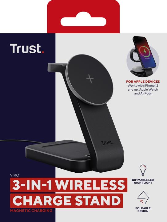 Productafbeelding Trust Viro 3-In-1 Magnetische Oplader (15 W)
