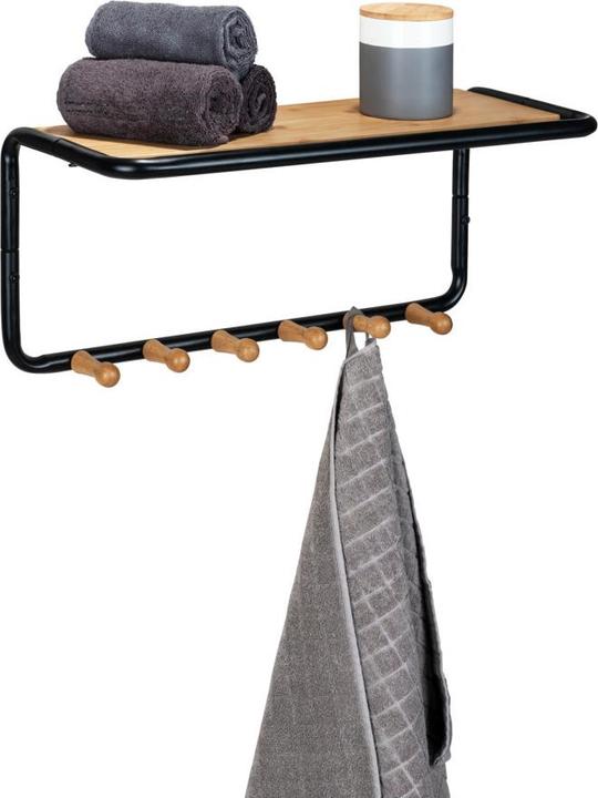 Image du produit Wenko Wandgarderobe Mod. Loft aus Stahlrohr und FSC®-zertifiziertem Bambus