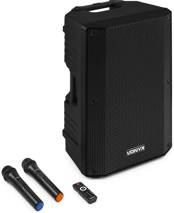 Produktbild speaker - Vonyx VSA500 - Trolley speaker met Bluetooth en 2 draadloze microfoons - 800W (Aktiv)