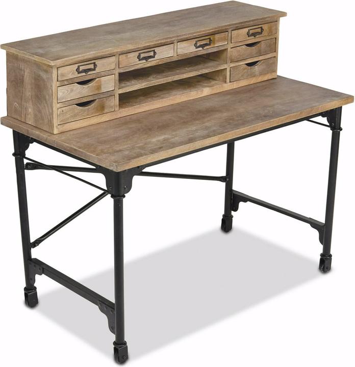 Produktbild Loberon Schreibtisch Leognan braun/schwarz (117 x 65 x 103 cm)