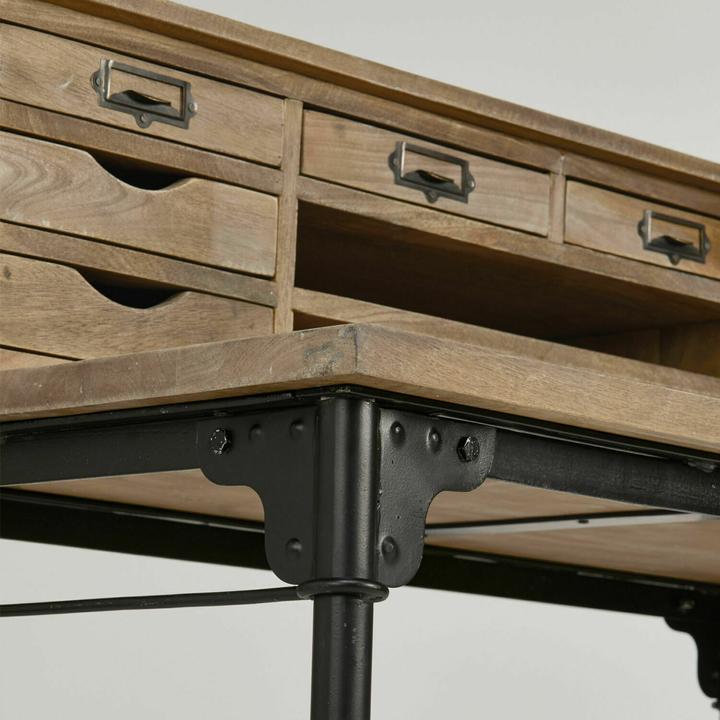 Produktbild Loberon Schreibtisch Leognan braun/schwarz (117 x 65 x 103 cm)