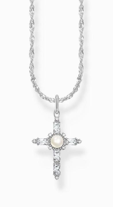 Produktbild Thomas Sabo Kette Cross Romance (Süsswasserzuchtperle, Sterling Silber 925, 40 - 45 cm)