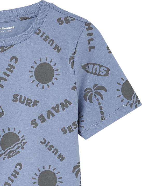 Actual product image Vertbaudet 3er-Pack Jungen Sommer-Schlafanzüge mit Surfer-Prints und Recycling-Baumwolle (140)