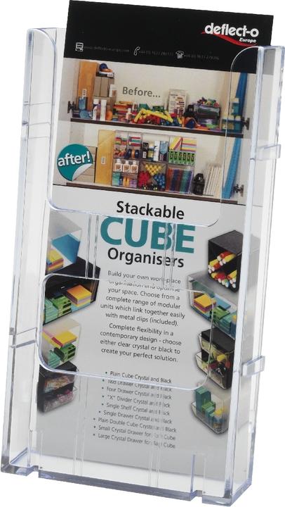 Actual product image Deflecto Brochure holder Lit-Loc 1/3 A4 771901 high, with locking mechanism (A4)