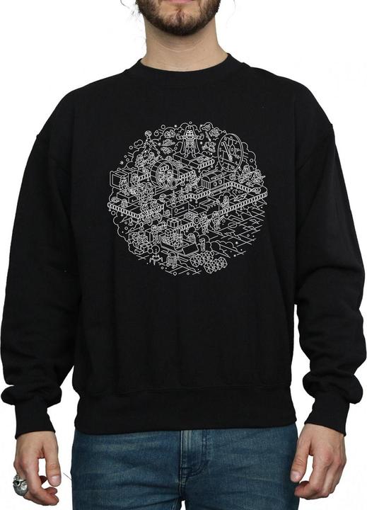 Actual product image Star Wars Mens Christmas Death Star Sweatshirt (S)