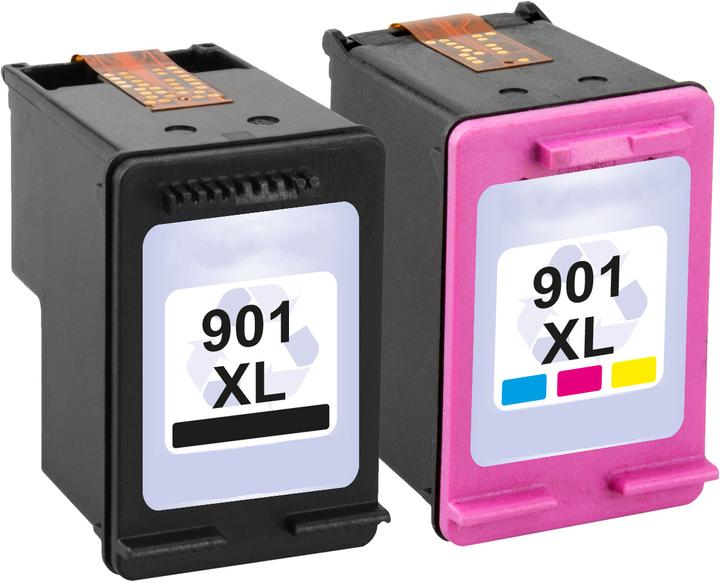 Produktbild Plutoos HP 901XL HP 901 XL Patronen XXL kompatibel, 2er Set BK+CL (CL, BK)