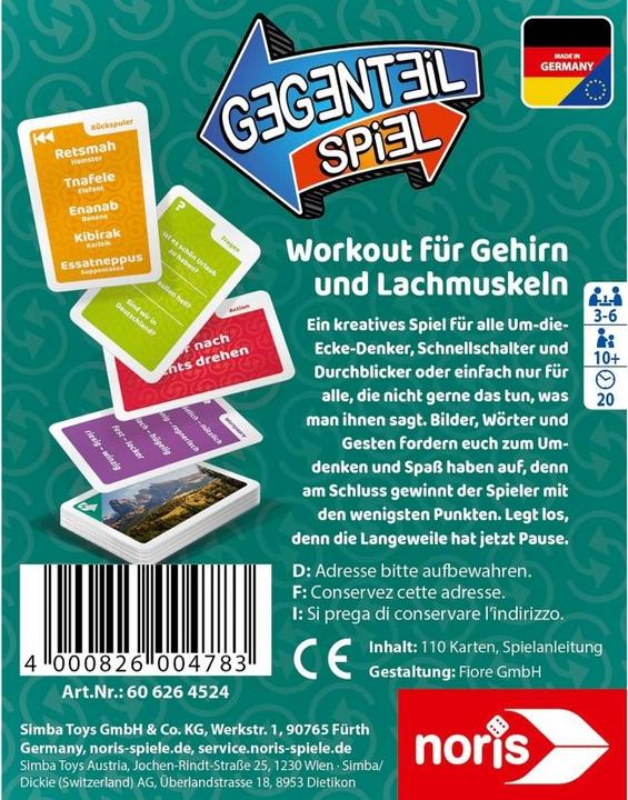 Actual product image Noris Opposite game (German)
