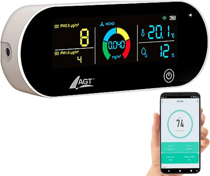 Actual product image AGT 5in1 Battery Air Quality Meter