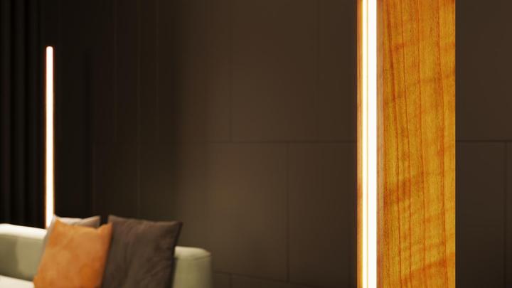Image du produit kln.swiss Lampadaire en bois Columna (4845 lm)