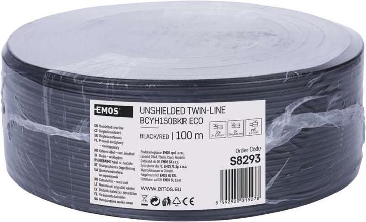 Actual product image Emos Twisted pair cable ECO 2x1.5mm, black-red, 100m (100 m, 1.50 mm²)