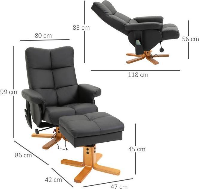 Produktbild Swisshandel24 Relaxsessel Massagesessel mit Fusshocker Fernsehsessel 145°-Neigung Liegesessel mit 10 Vibrationpunk